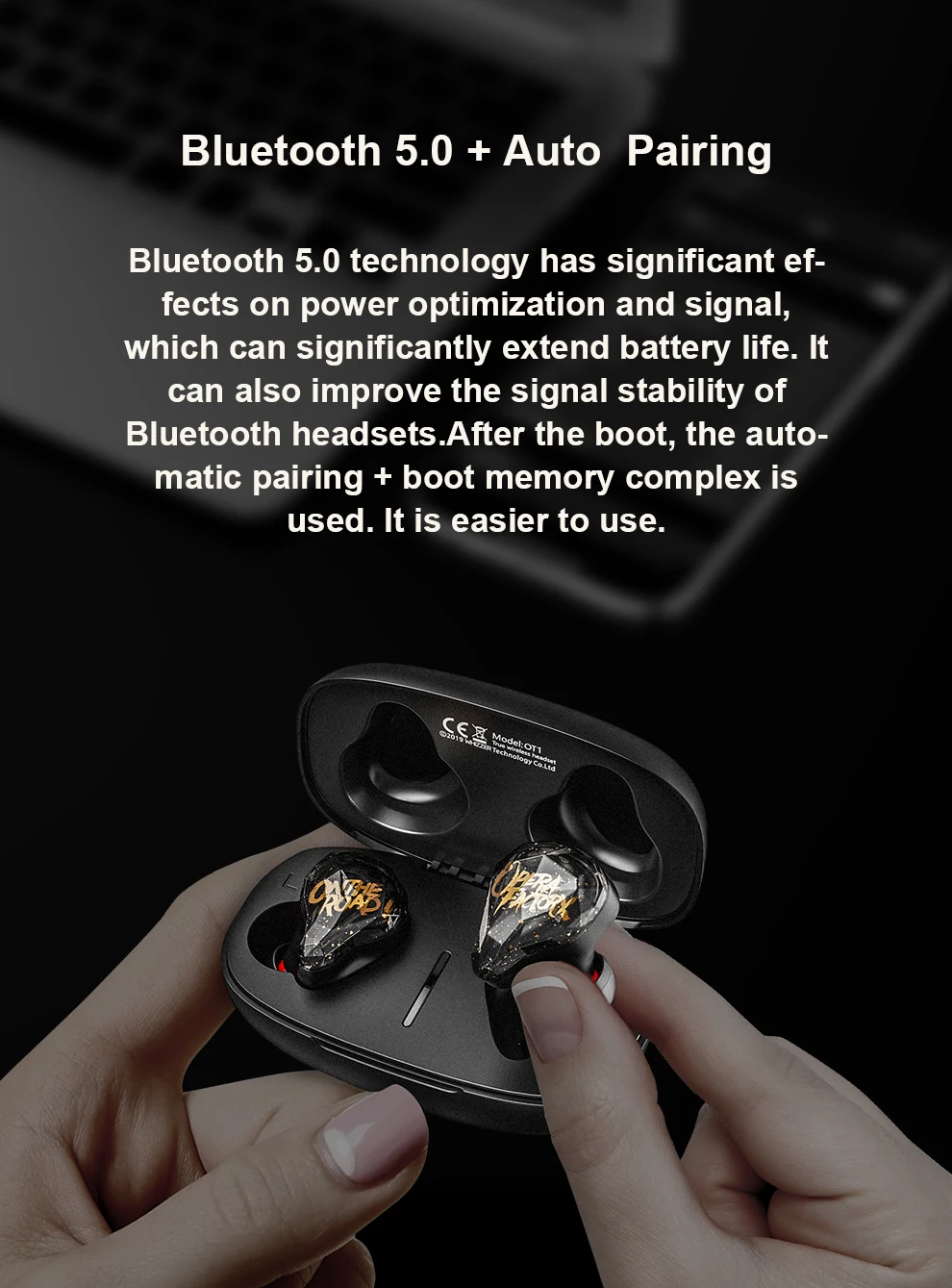 Whizzer OT1 Airdots TWS Bluetooth 5,0 наушники стерео беспроводные шумоподавление с микрофоном свободные Наушники управление AI