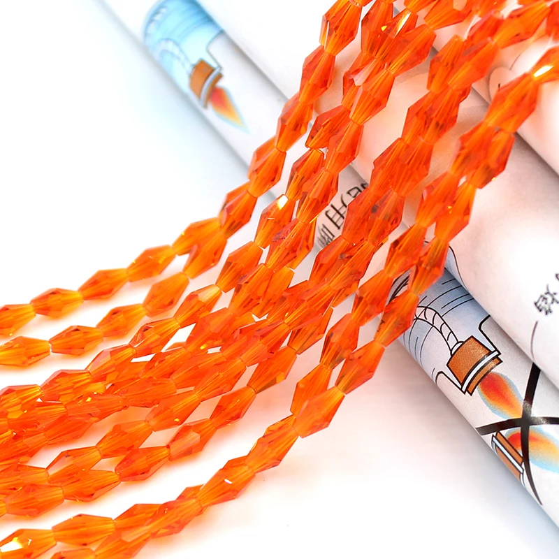 100 штук изысканные 4x8 мм Австрийские длинные биконусные хрустальные бусины для