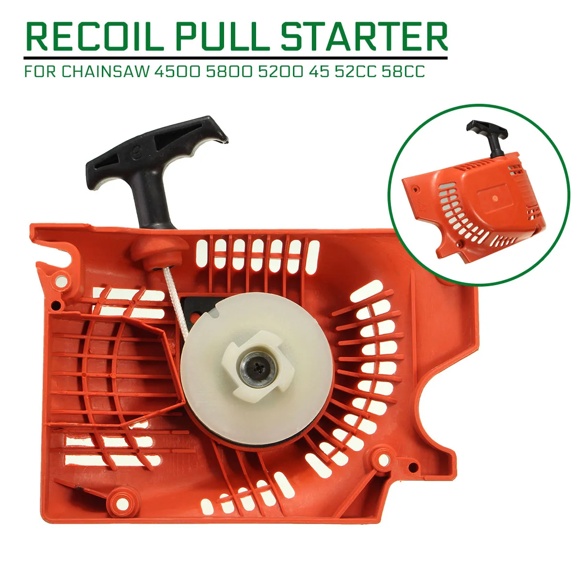 

Recoil Pull Starter For Chinese Chainsaw 4500 5800 5200 45 52cc 58cc Red Raptor