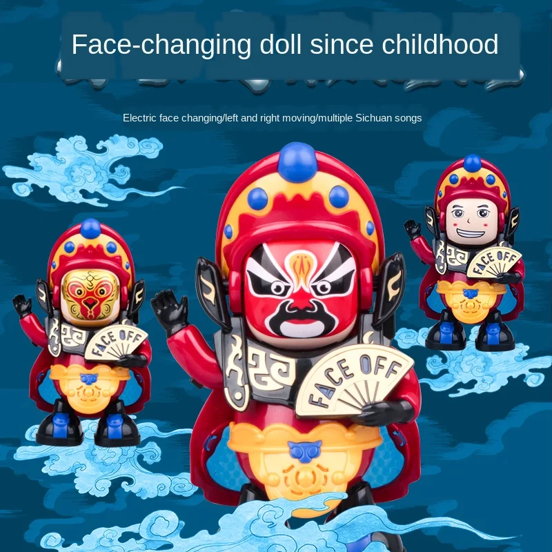 

Dancing Electric Sichuan Opera Face Changing Robot Light Singing Music TikTok with New Online Red Toys
