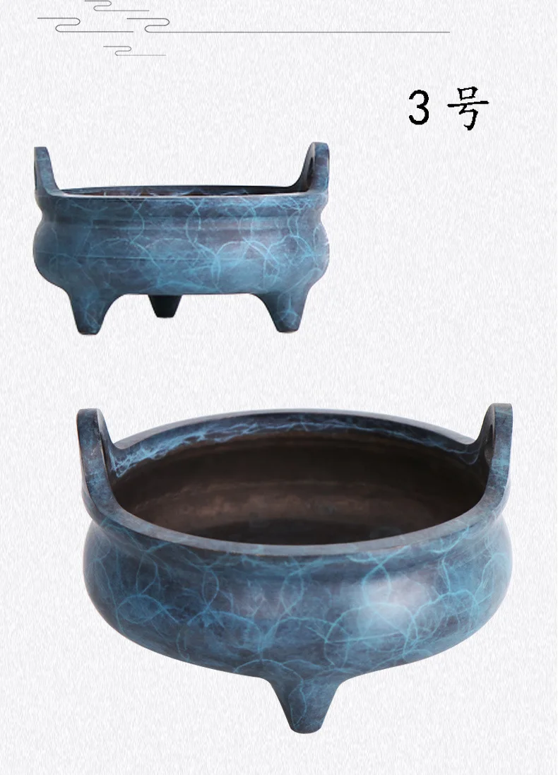 

MOZART Pure Copper Round Ear ThreeLegged Incense Burner Decoration ThreeLegged Stove Home Shop Decoration, No. 1