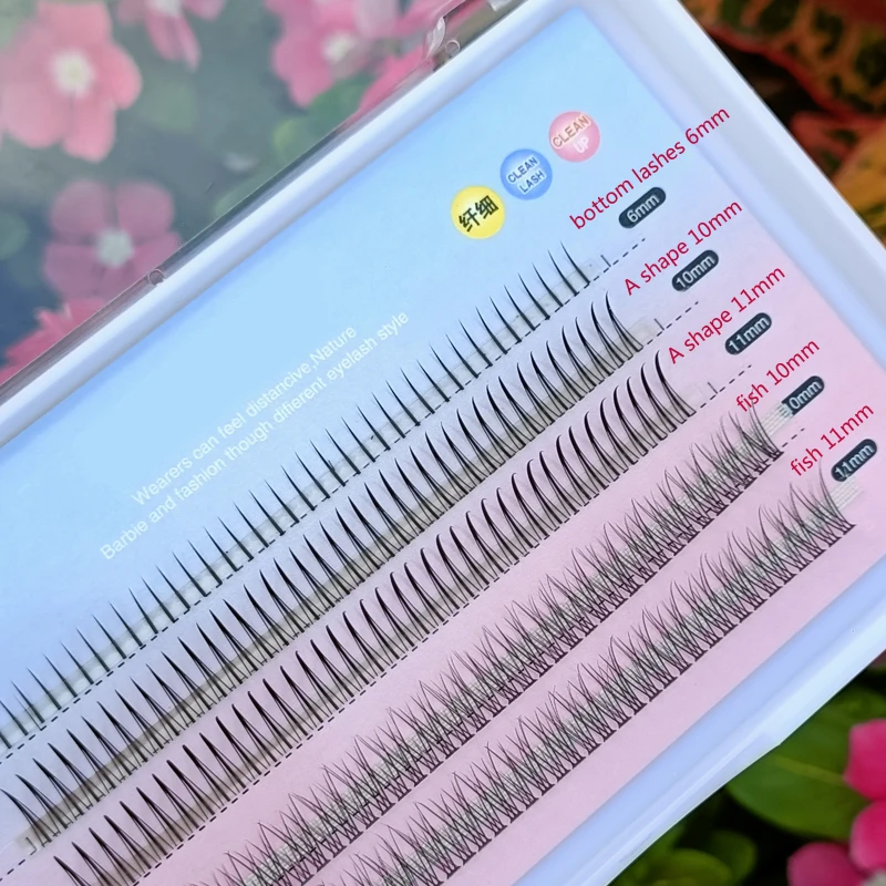 Ресницы для наращивания смешанные в форме феи норковые кластеры объема