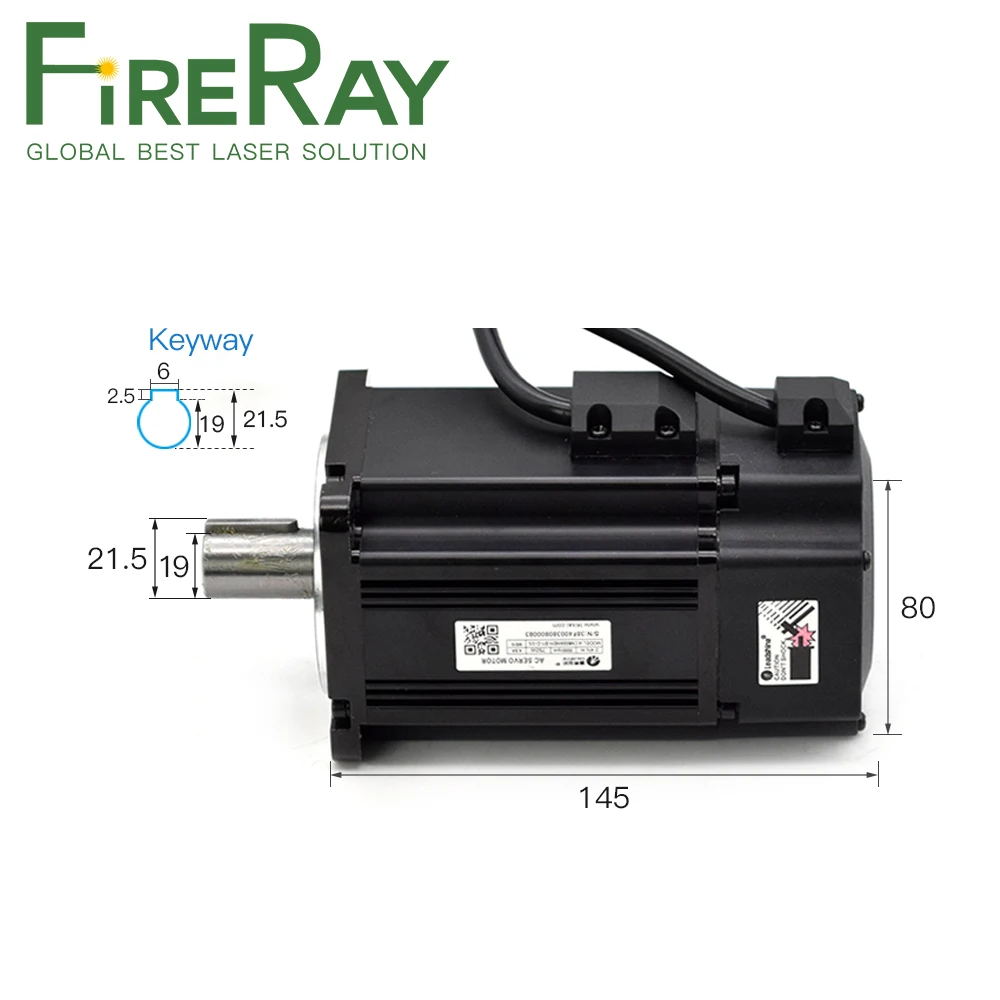 FireRay Leadshine Высоковольтный AC-серво-драйвер L5-750Z 750W + Мотор ACM8008M2H-B1-D-SS для лазерной гравировальной машины.