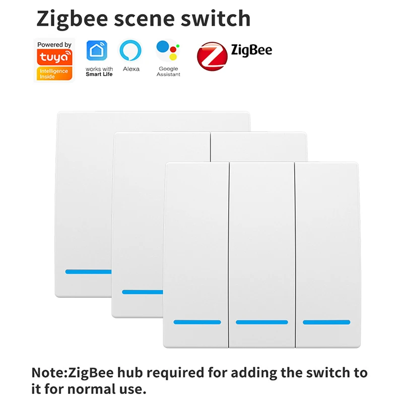 

Умные светильник ели Zigbee Tuya, кнопки без нейтрального провода, работает с приложением Alexa Google Home Smart Life