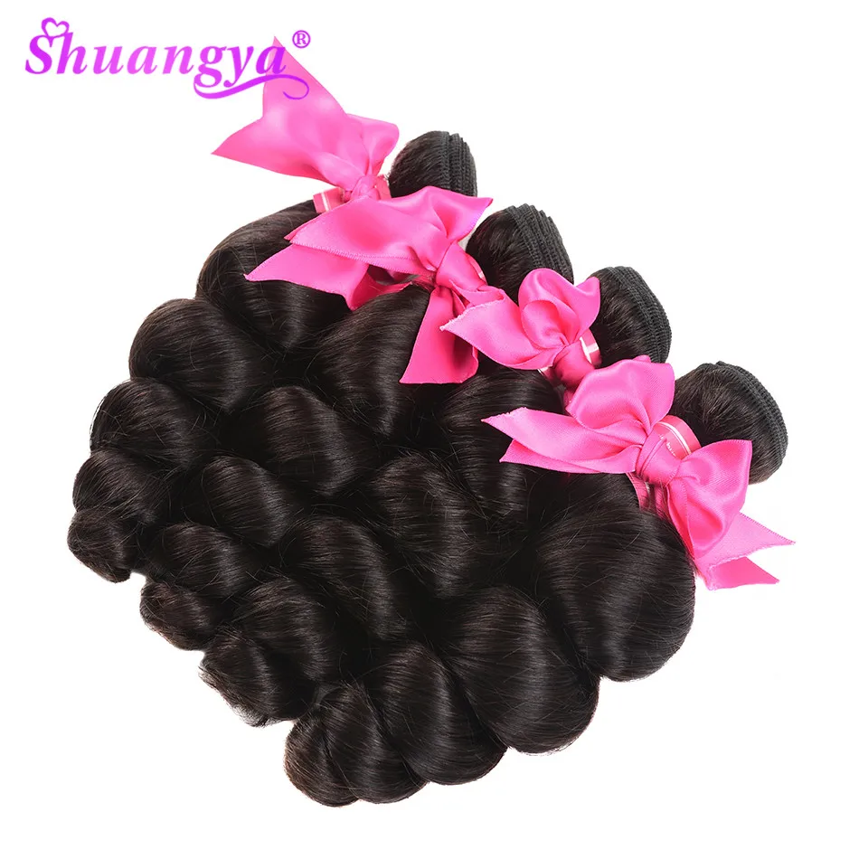 Волосы шуангья индийские пучки волос remy человеческие волосы свободные волнистые