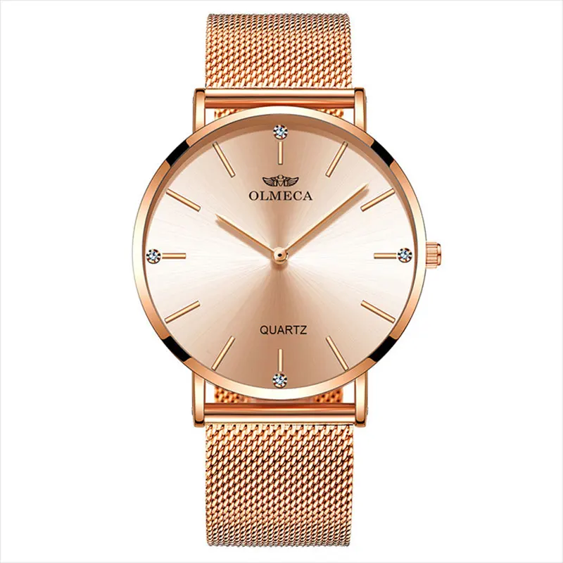 Спортивные женские часы OLMECA Rose Роскошные Брендовые Часы платье Reloj Mujer водонепроницаемые наручные часы - Цвет: Rose A