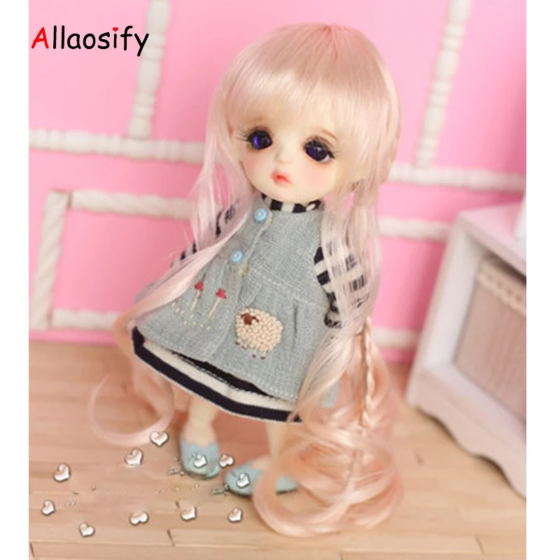 Allaosify Bjd Hair1/6 1/3 1/4 BJD парик для кукол: кукольный высокого Температура волос белый