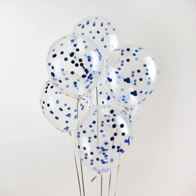 10pcs blue 18 шт. белые и золотые конфетти для воздушного шара шары 13 шт. металлические золотые розовые шары для декорации на свадьбу, вечеринку, день рождения - Цвет: 10pcs blue