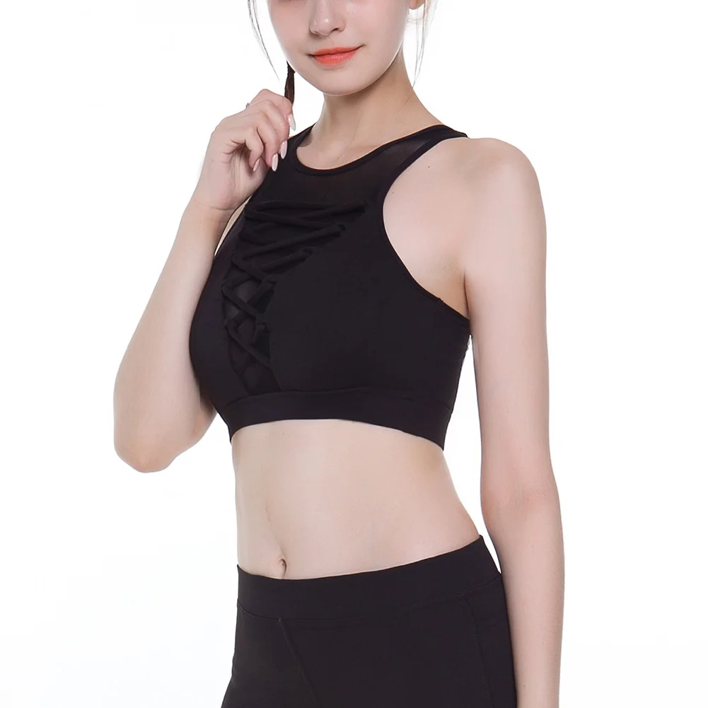 

Nice Pop Nice Rope Mesh Sportswear High-Neck Fashion Breathable Jogging Sports Bra Pop 88