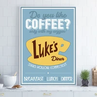 coffee shop restaurant poster wall art decoration do you like coffee picture blue nordic canvas painting kitchen wall decor