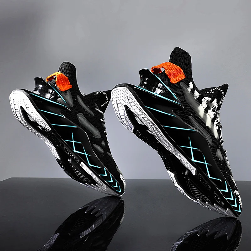 

Men's Blade Shoes Black Spring Sharp Blade Fashion Outdoor Trainers Sneakers Comfort Lace up Mens Casual Shoes Zapatillas Hombre