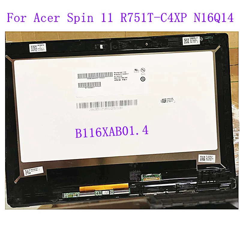 

For Acer Spin 11 R751T-C4XP N16Q14 B116XAB01.4 HD 1366X768 Laptop LCD touch screen digitizer assembly repalcement