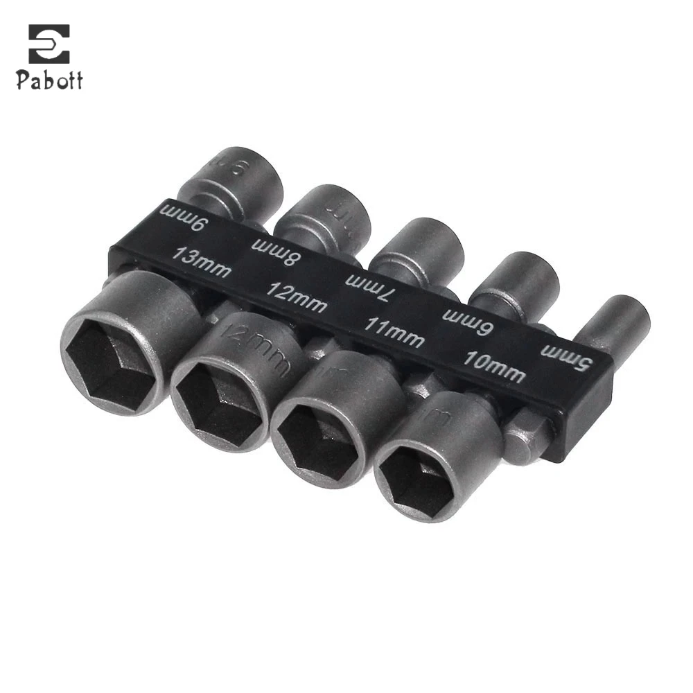 

9 шт./компл. 1/4 "шестигранный хвостовик силовая гайка сверло метрический торцевой ключ Винт 5-13 мм набор магнитных гаечных ключей комплект тор...