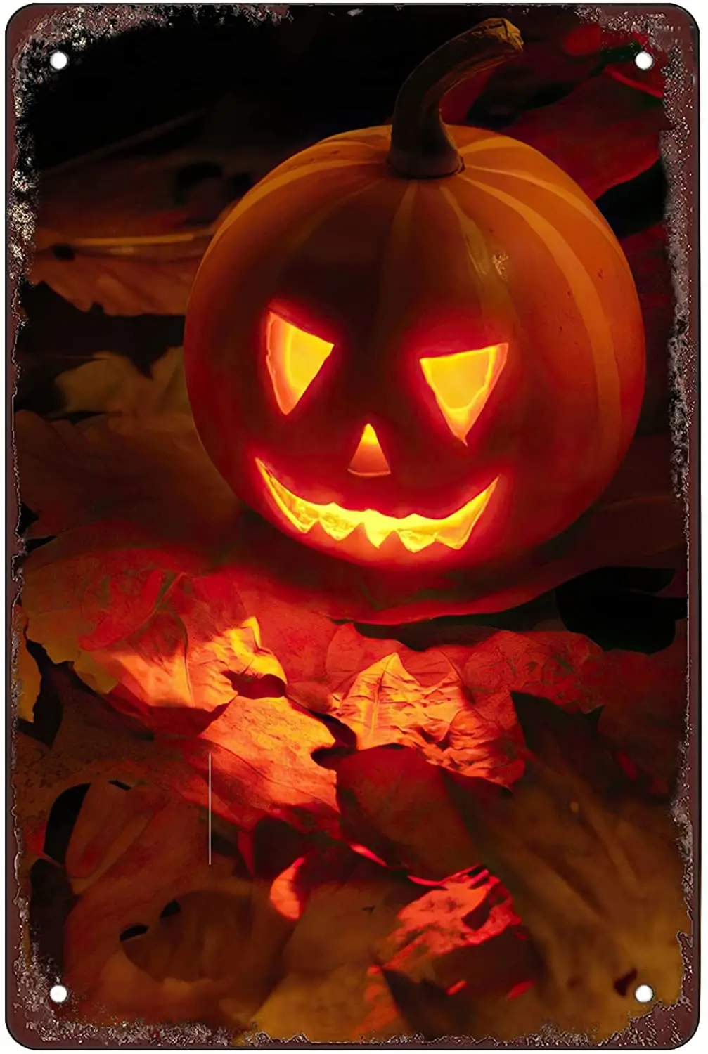 

Забавные металлические листовые знаки Rosefinch Stone в стиле ретро с тыквой на Хэллоуин, украшение для стен, размер: 8x12