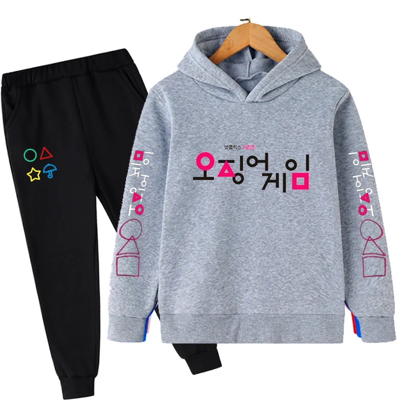 

Korean teleplay Squid game Children Boys cosplay costume Li Zhengjae same Hoodies Sets 456 218 Top national tide Hallowmas 2021