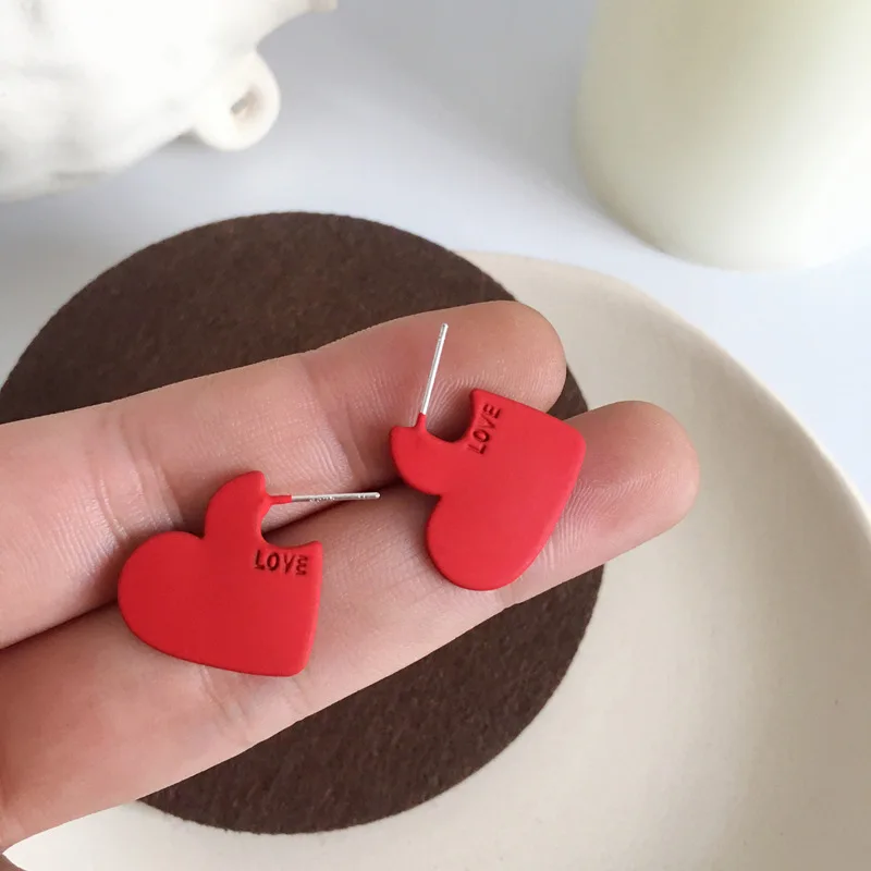 Женские металлические серьги гвоздики Boucle D'oreille Элегантные корейские с красным