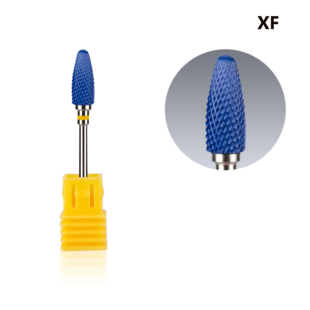 Blue-XF Керамическая фреза Радуга карбид-вольфрамовый ногти сверло для электрического маникюра машина Электрические роторные фрезы пилки для ногтей - Цвет: Blue-XF