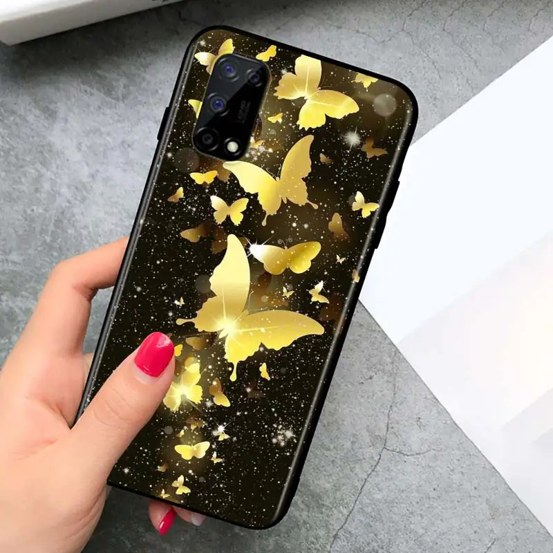 

Colorful butterfly flower for OPPO Realme V15 X5 X3 X50 X7 V5 C21 C17 C11 C3 C2 7 7i 6 6S 6i 5 3 2 Pro Soft Black Phone Case