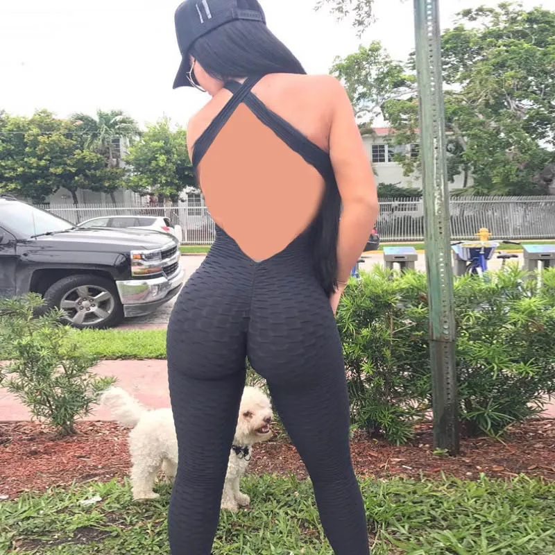 Женский комбинезон для фитнеса Nice Pop флуоресцентный Облегающий без рукавов с