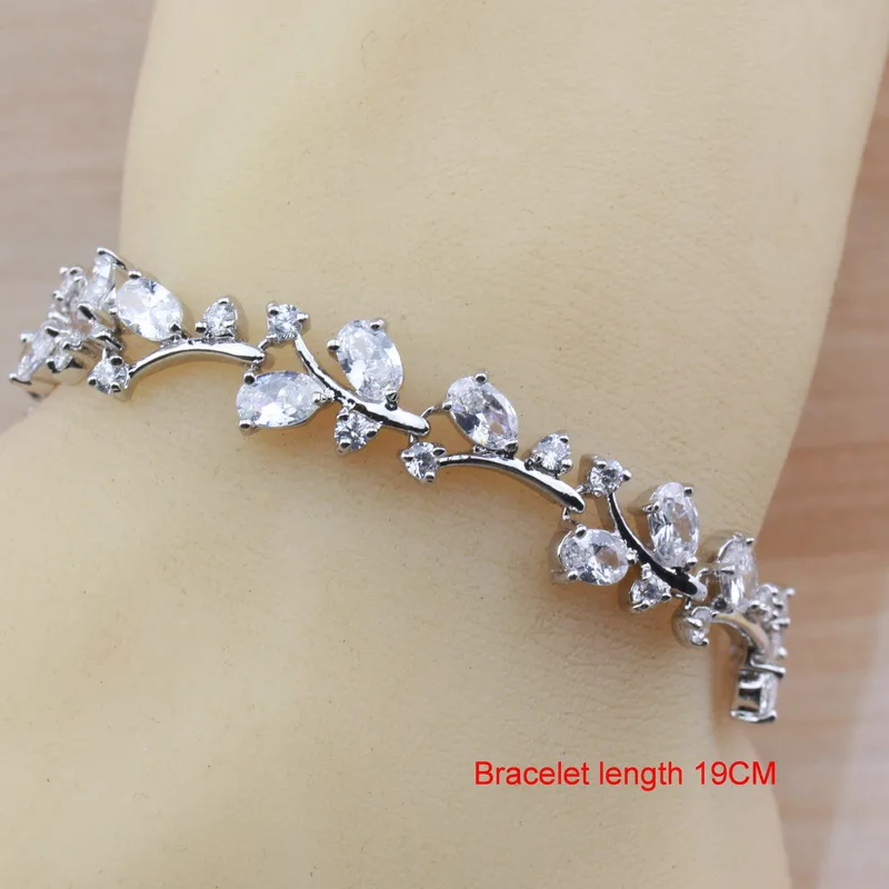 Классические свадебные Большие комплекты ювелирных изделий серебряного цвета с