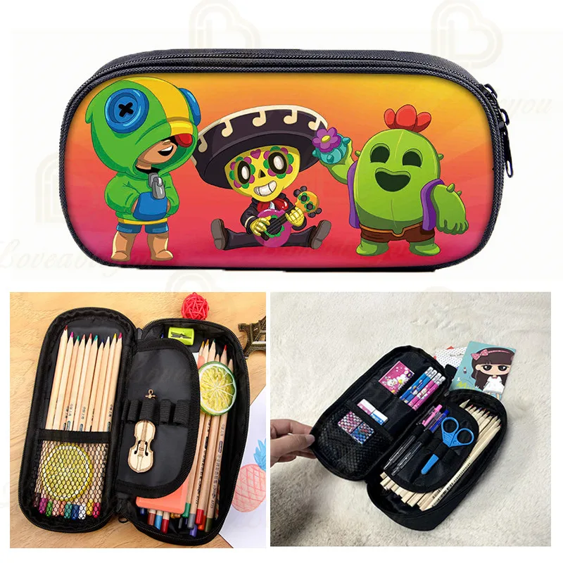 

Cartoon er New Game Pencil Case Kids Zipper Bag Girls Travel Makeup Storage Bags School Shooter Game Sandy Pen Box