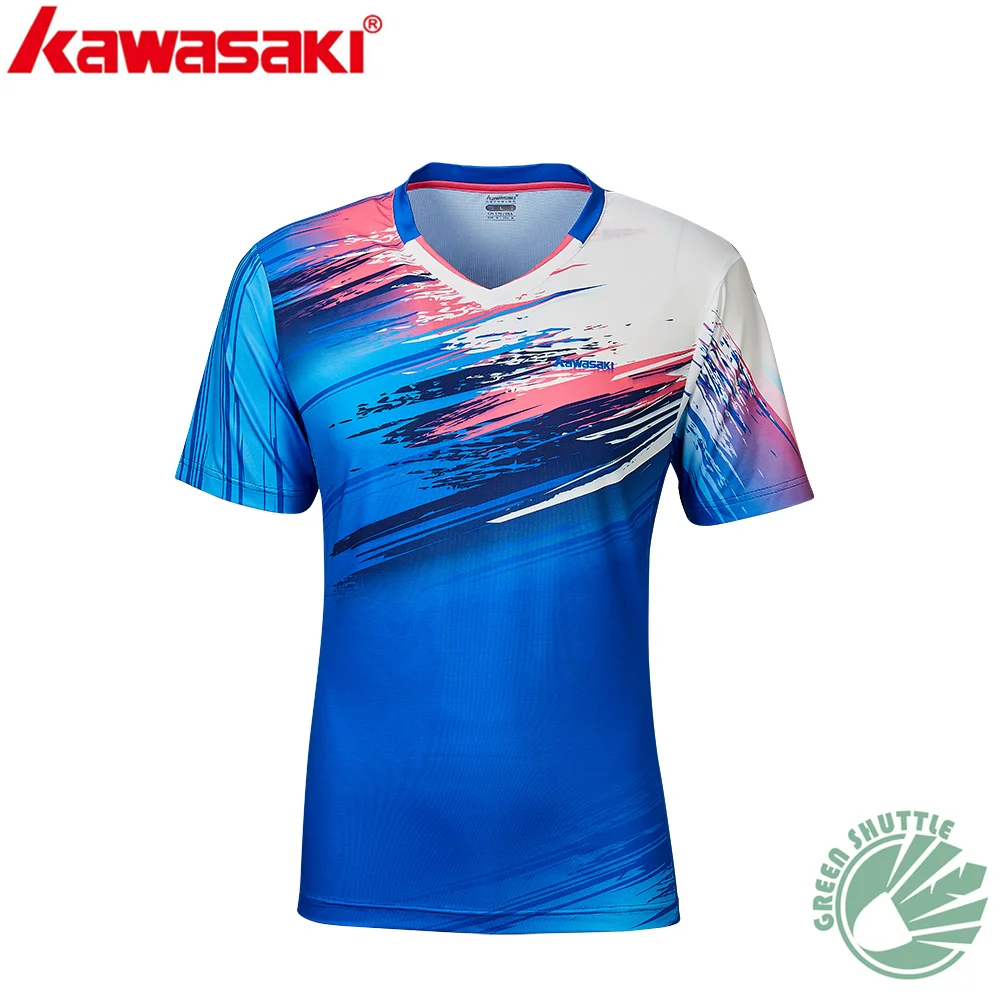 Новинка 2020! Профессиональная мужская и женская футболка для бадминтона Kawasaki