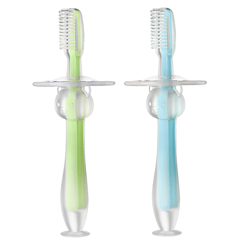 2 шт. силиконовые детские зубные щётки с присоской|Зубные щетки| |