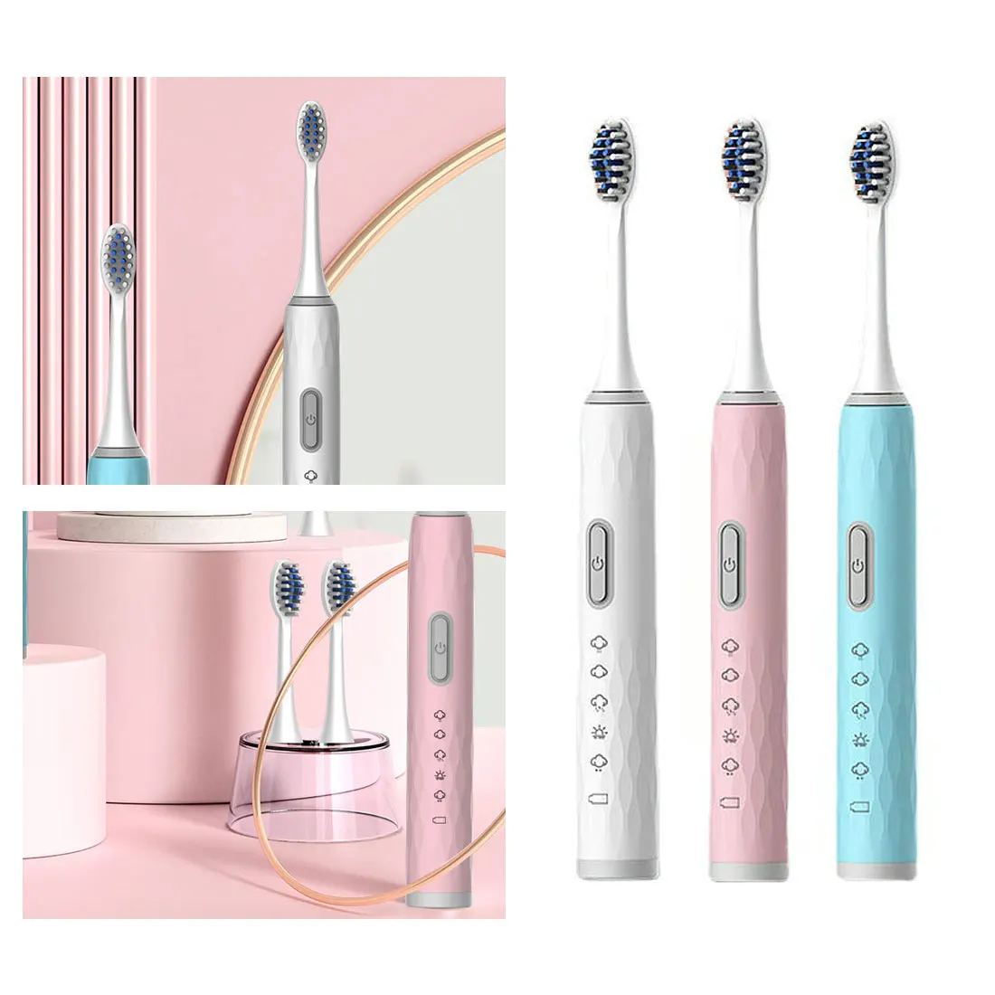 

Электрическая зубная щетка для взрослых, ультразвуковая автоматическая зубная щетка с зарядкой от USB, с мягкими волосами, для отбеливания, с...