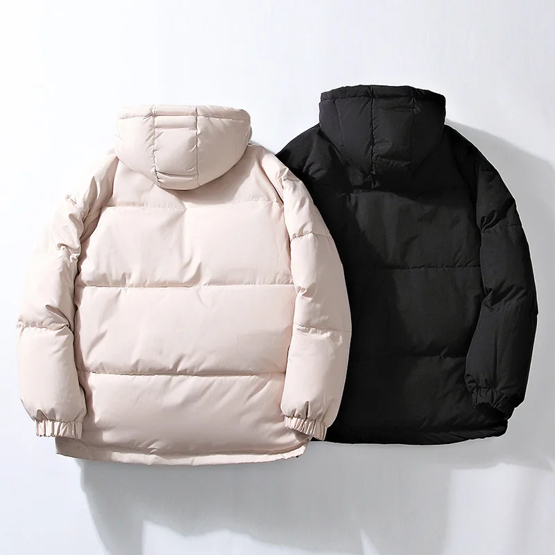 Men Harajuku Solid Warm Puffer Jacket 2021 Parka Mens Japanese Streetwear Hip Hop Winter Jacket Male Korean Fashion Padded Coat