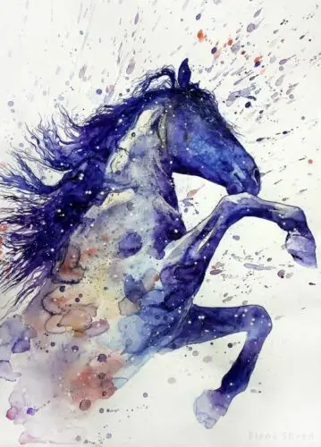 

Painting watercolour Horse Art Film Print Silk Poster Home Wall Decor 24x36inch