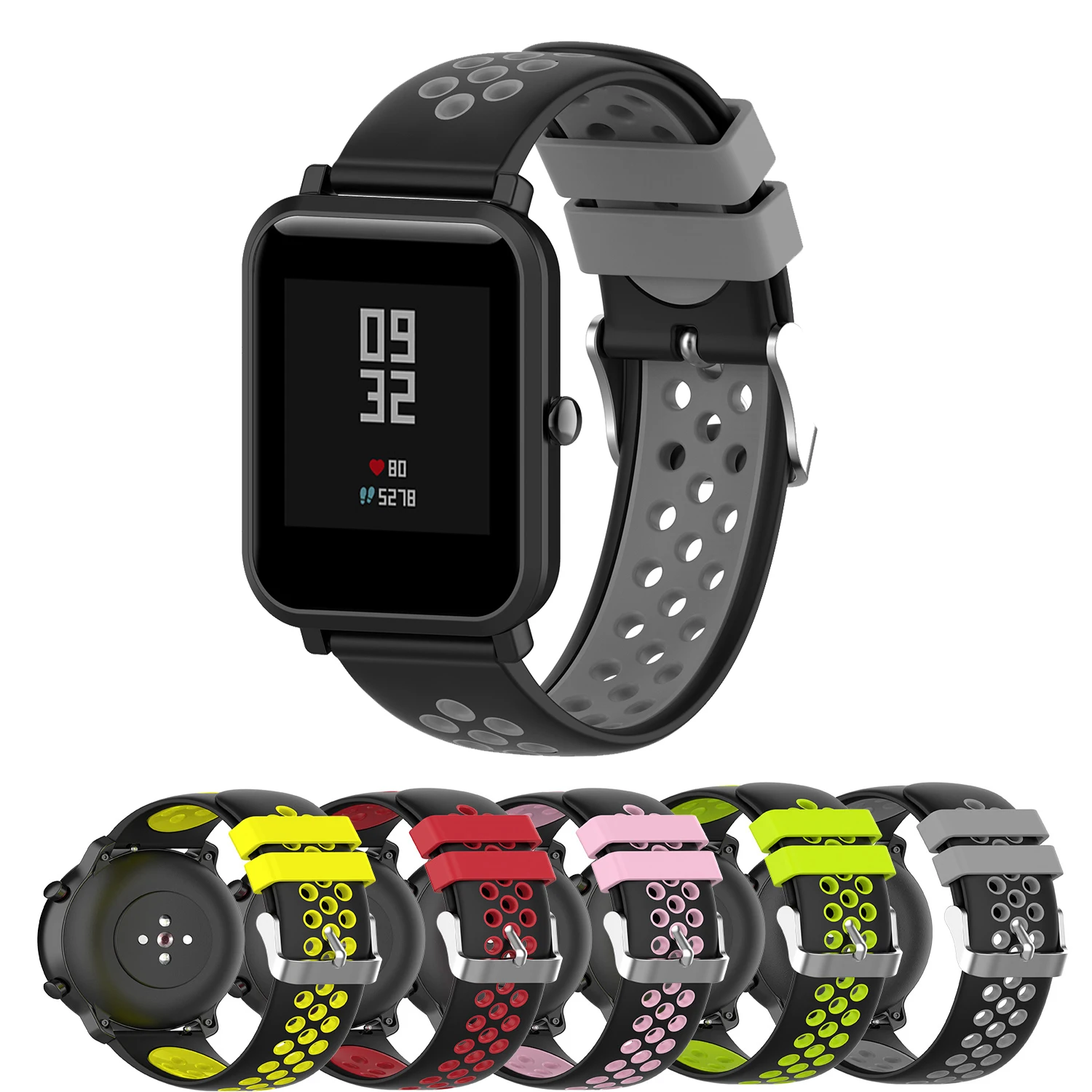 

Ремешок силиконовый для Huami Amazfit Bip U/U Pro/S Lite, сменный спортивный браслет для Amazfit GTS GTR 42 мм GTS 2 2 Mini, 20 мм
