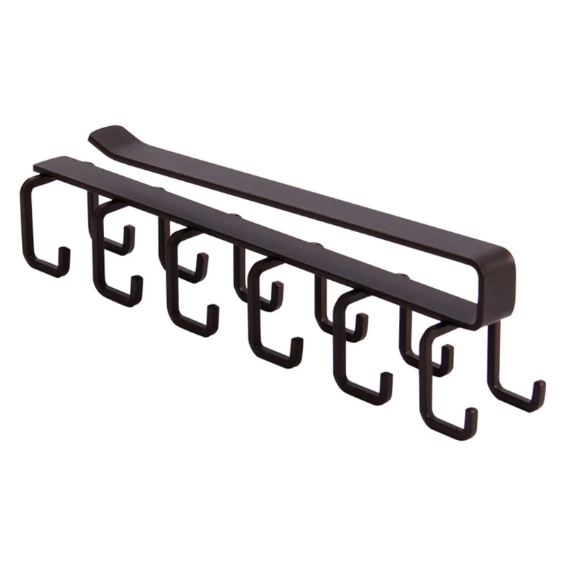 

94PF Mug Hooks Under Cabinet Cups Wine Glasses Storage Hook Kitchen Hanging Rack
