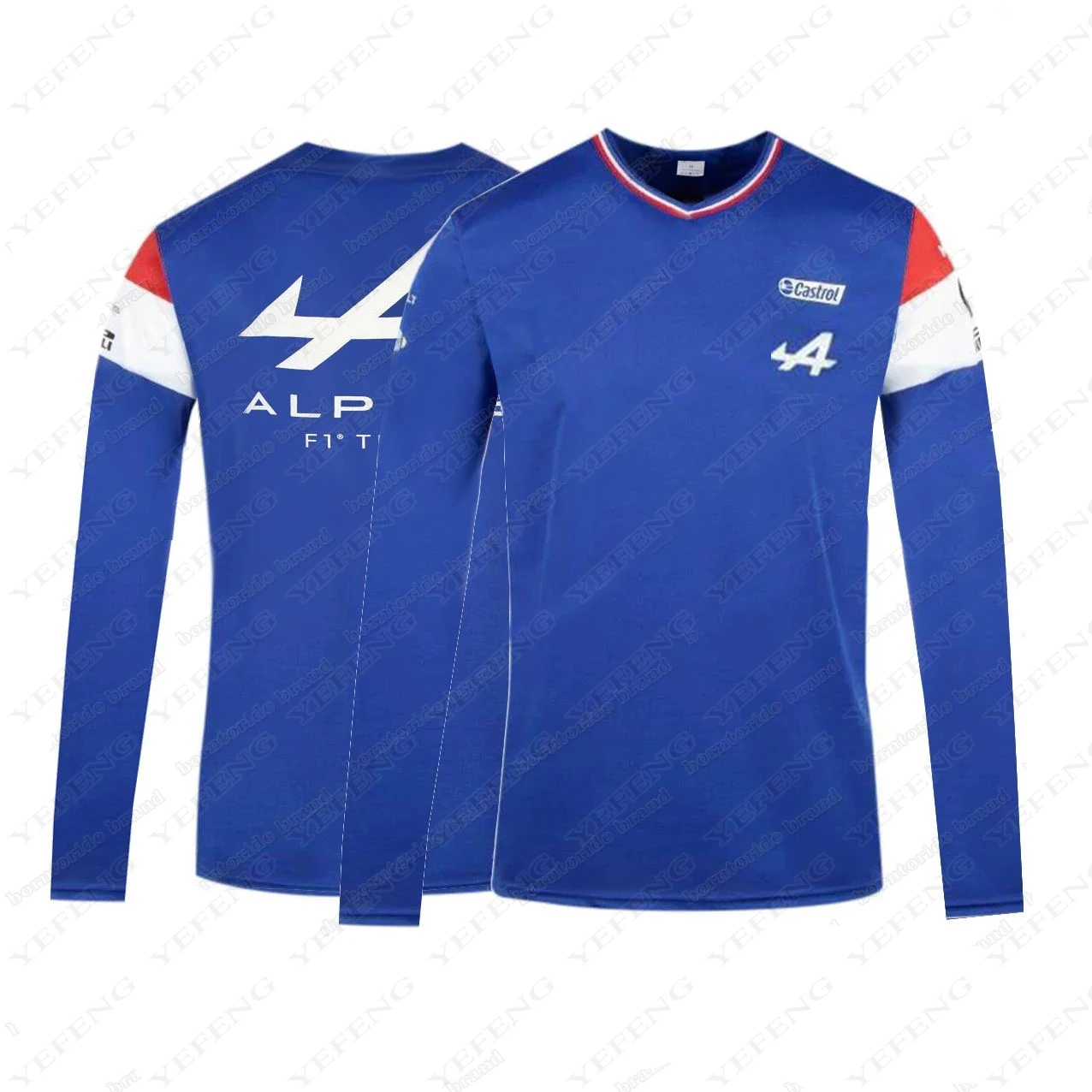 

2021 Alpine F1 Team Motorsport A Racing Alonso Car Fan T-Shirt Blue Black Breathable Jersey Teamline Long sleeve Shirt Clothing