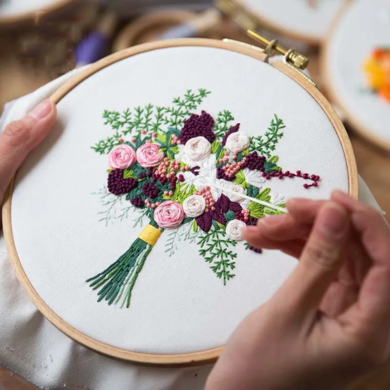 Набор для вышивания набор самостоятельной вышивки яркий цветочный букет вышивка