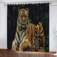 3d tiger curtains wild animal pattern window curtain panels for kids adult wildlife style blackout drapes window treatments