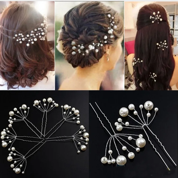 

1000-30pcs Crystal Pearl Wedding Hair Pins Flower Bridal Hairpins Bridesmaid Hair Clips Hair Accessories Barrettes Wholesale