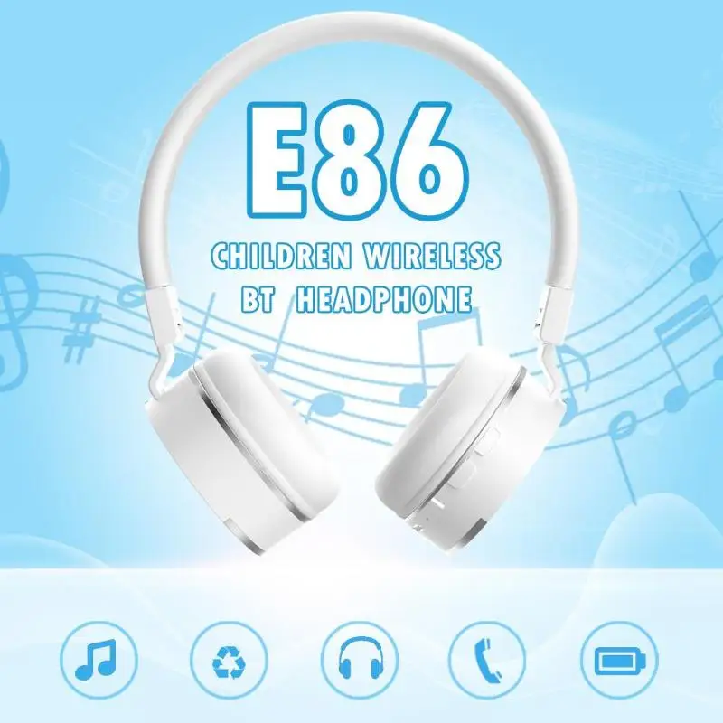 E86 Детские беспроводные Bluetooth шумоподавление стерео наушники гарнитура