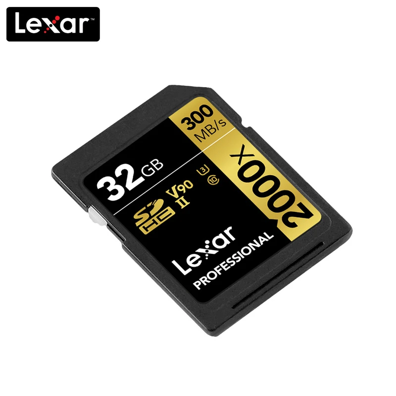 100% Оригинальный Lexar 300 МБ/с. карты памяти SD 32GB 2000x SDXC UHS-II U3 Flash высокая скорость для 3D