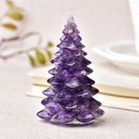 resin natural gemstone luck tree handmade ornaments christmas trees silicone home decoration crafts figurine holiday gift