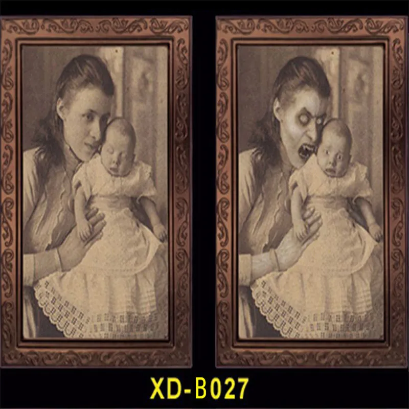 38*25 см Новый 3D Призрак фоторамка Ужасы картины трансформировать лицо страшная