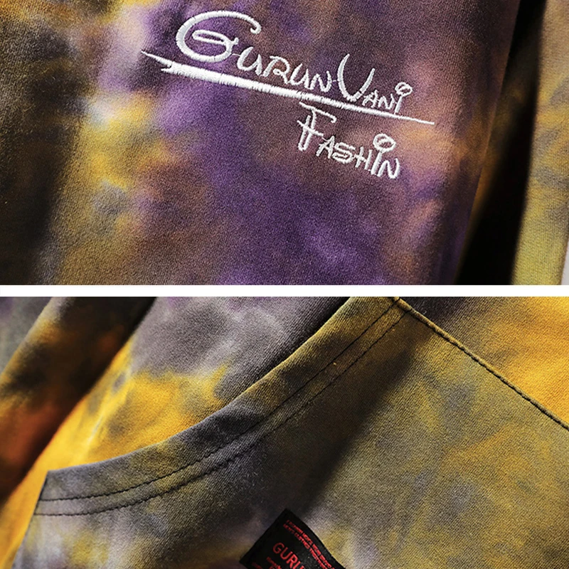 

Single Road Oversized Mens Hoodies Men 2021 Tie Dye Sweatshirt Hip Hop Japanese Streetwear Harajuku Hoodie Men Sweatshirts Male