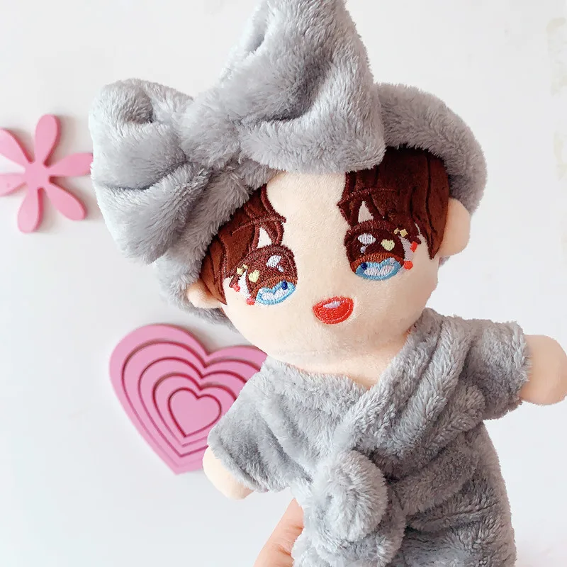 

20cm Baby Doll clothes Plush Doll's pajamas Headband Toy Dolls Accessories for our generation Korea Kpop EXO idol Dolls