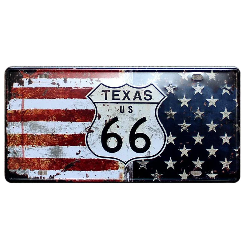 США винтажные металлические жестяные знаки Route 66 номер автомобиля номерной знак табличка Плакат Бар Клуб стены гаража украшения дома 15*30 см A133 - Цвет: 18