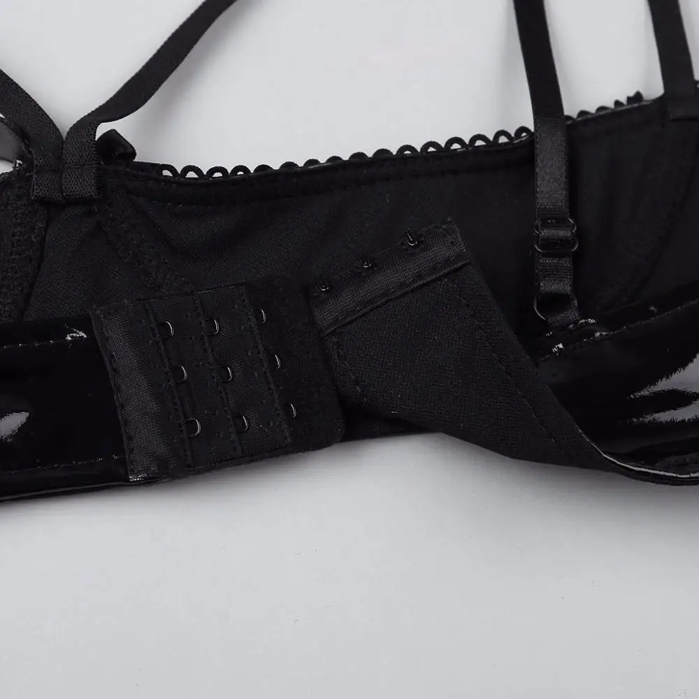 Женский кожаный бюстгальтер FEESHOW без косточек из латекса пикантное нижнее белье