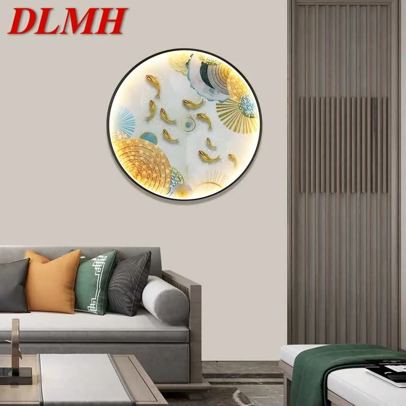 

DLMH Contemporary Wall Light Fish Figure LED Sconces Round Lamp Creative For Home Stair