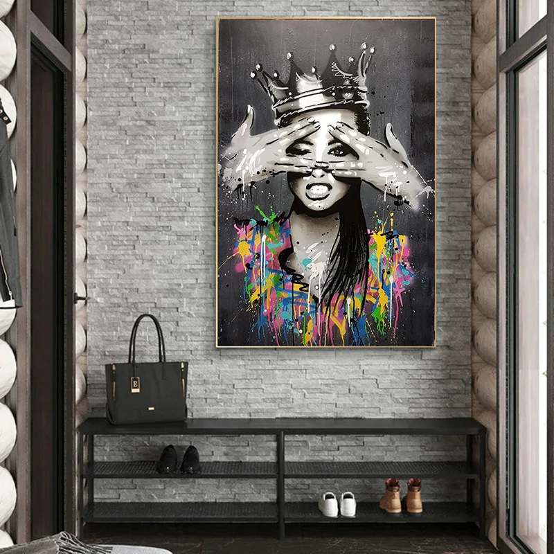 Абстрактная портретная картина холст фигурка настенное искусство граффити