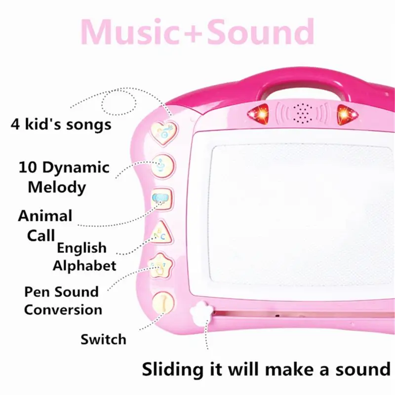 Магнитная доска для рисования музыкальная подсветильник ка Подарочная девочек