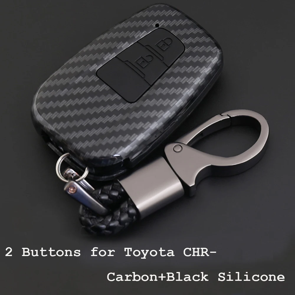 Набор автомобильных ключей из углеродного волокна для Toyota CHR Camry Prius Prado 2016 - 2018 Aygo