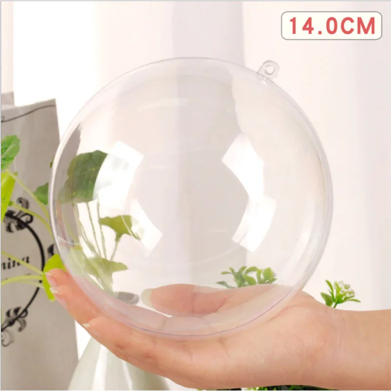 14cm 5 шт. пластиковые прозрачные Рождественские шары украшения висячий шар-безделушка конфеты украшения для рождественской елки наружный Декор веселые рождественские подарки - Цвет: 14cm