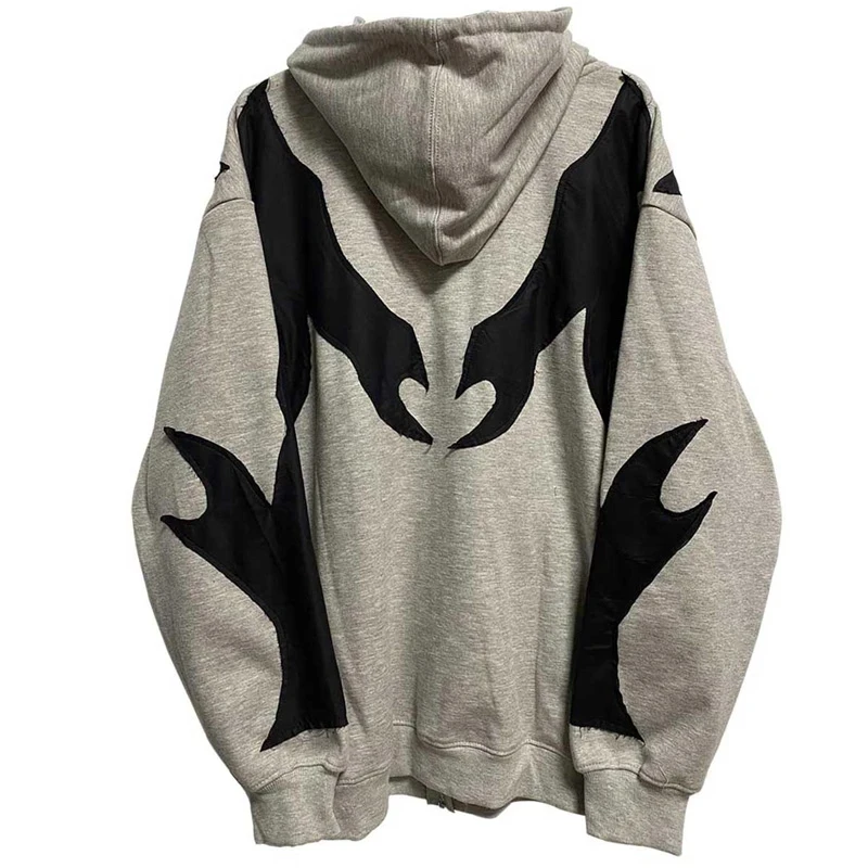Куртка мужская с капюшоном в стиле хип-хоп Свитшот асимметричного покроя